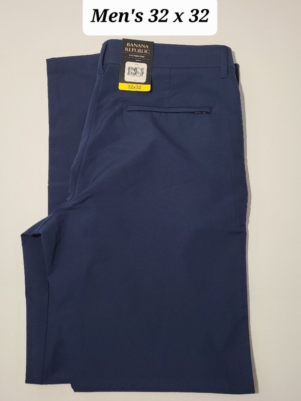 Banana Republic Flat Front Performance Tech Chino Blue Pants Size 32 x32 NWT